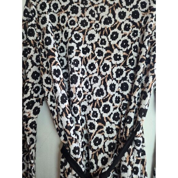 Diane Von Furstenberg x Targe "Poppy" Brown Black Wrap Knit Sweater Dress XXL - Picture 4 of 9